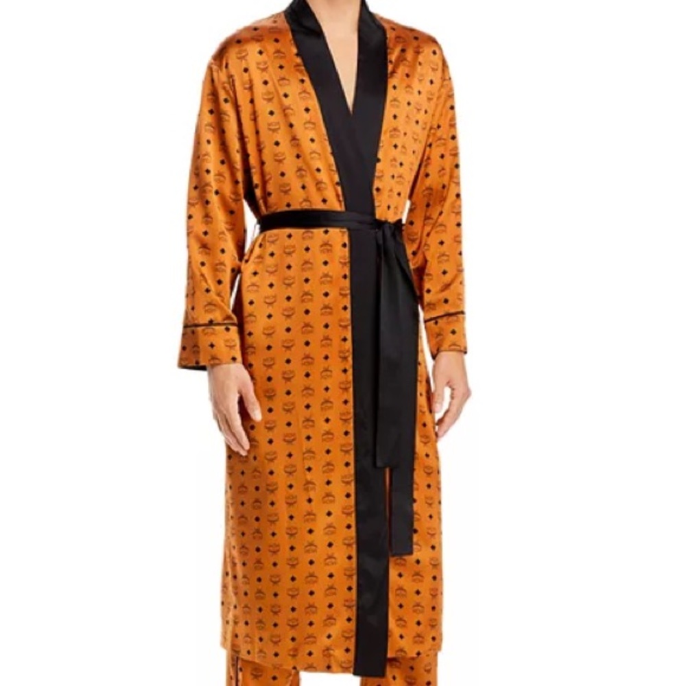 MCM Unisex Classic Logo Silk Reversible Robe